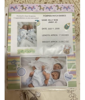 Bambole reborn gemelli preemie Billy Bob & Jimmy Jo by Lynn Katsaris hantent personnes