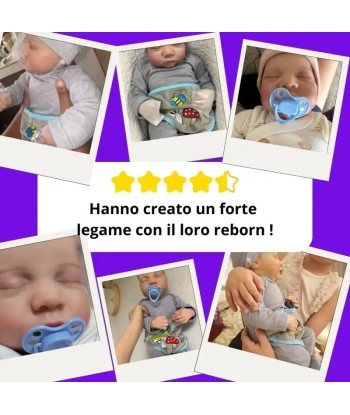 Bambola reborn realistica occhi chiusi 50cm - THEO brillant des détails fins