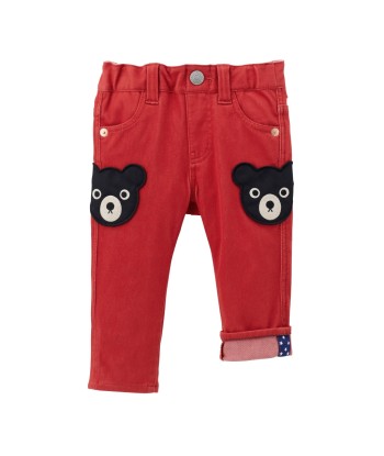 PANTALON COTON ROUGE LOGO DOUBLE B france