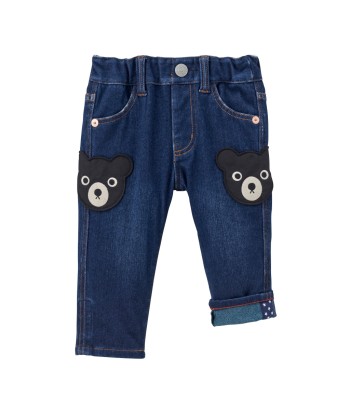 PANTALON COTON BLEU FONCÉ LOGO DOUBLE B brillant des détails fins