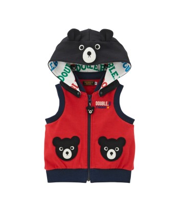 GILET SANS MANCHE AVEC CAPUCHE ROUGE DOUBLE B Livraison rapide