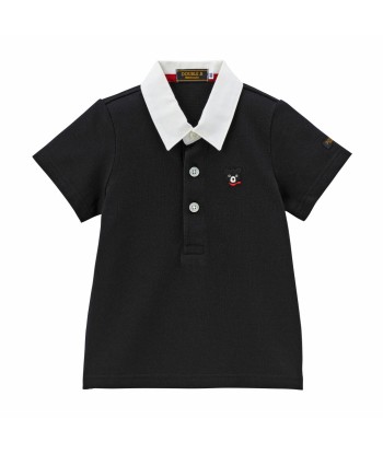 POLO NOIR COTON DOUBLE B de France