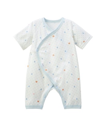 COMBINAISON BÉBÉ COTON BLEUE MOTIFS ANCRES MARINES en ligne des produits 