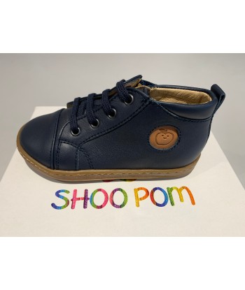 Bottines Shoo pom Bouba zip lace nappa marine la colonne vertébrale