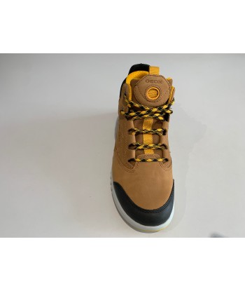 Bottines geox J04CYA J aeranter boy brown DK yellow brillant des détails fins