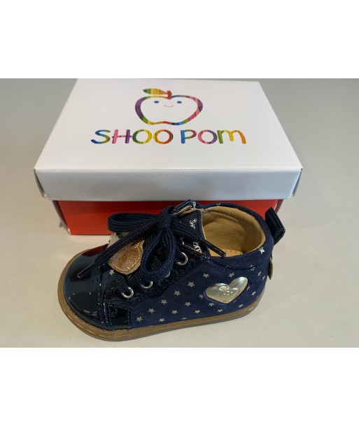 Bottines Shoo pom Bouba heart stars vernis navy platine outlet