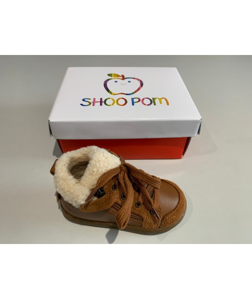 Bottines Shoo pom Bouba zip wool nappa fur camel off white ki Les magasins à Paris et en Île-de-France