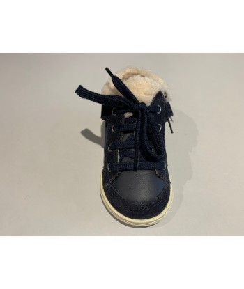 Bottines Shoo pom Bouba zip wool nappa fur navy off white à prix réduit toute l'année