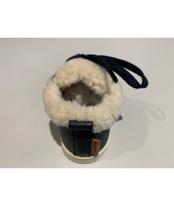 Bottines Shoo pom Bouba zip wool nappa fur navy off white à prix réduit toute l'année