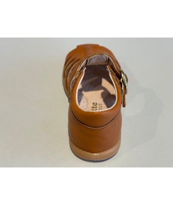 Sandalettes babybotte 4014B161 gaufrette texano cognac français