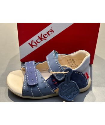 Sandalettes kickers boping 2 bleu tricolore la chaussure