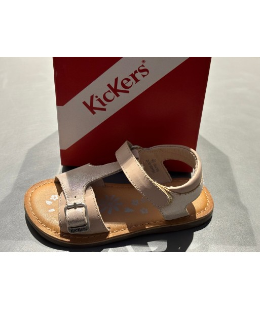 Sandalettes kickers Diazz rose clair métallisé prix