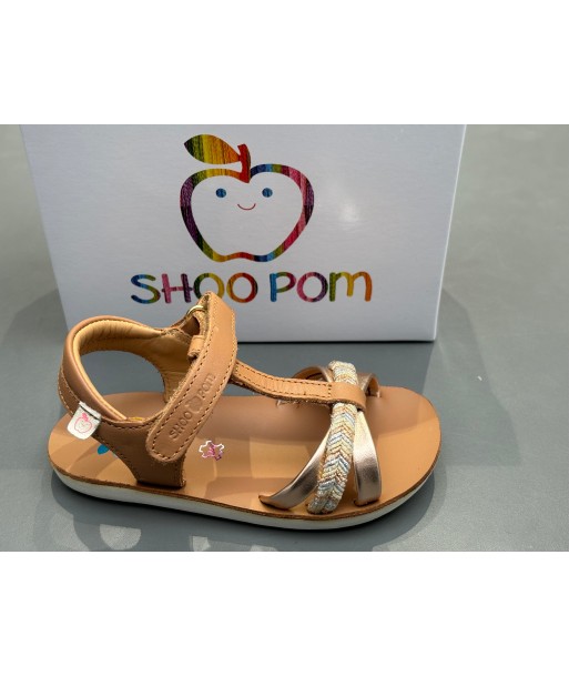 Sandalettes Shoo pom Goa Salomé nappa camel métal la chaussure