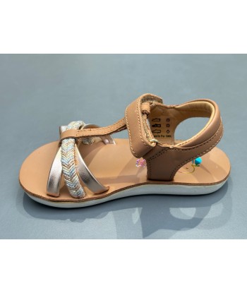 Sandalettes Shoo pom Goa Salomé nappa camel métal la chaussure