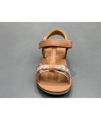 Sandalettes Shoo pom Goa Salomé nappa camel métal la chaussure