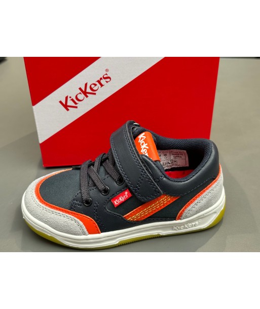 Baskets kickers kouic marine gris orange Dans la société mordern