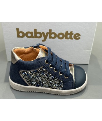 Bottines Babybotte 5037B102 Frida zip glitterone blu bleu H24 le concept de la Pate a emporter 