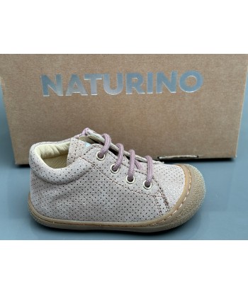 Bottines naturino cocoon zip suede met dots rose H24 pas cher 