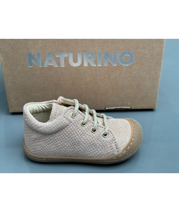 Bottines naturino cocoon zip lizard met rose sole honey H24 solde