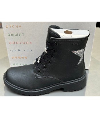 Bottines Geox J9420G j casey black DK silver le des métaux précieux