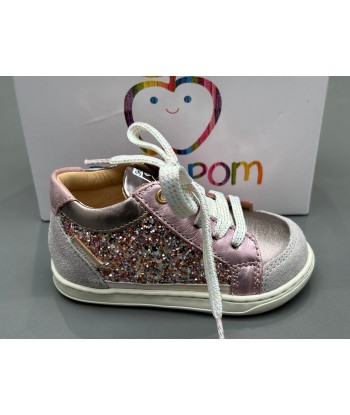 Bottines Shoo pom Bouba Connect glitter laminat pyrite stone soldes