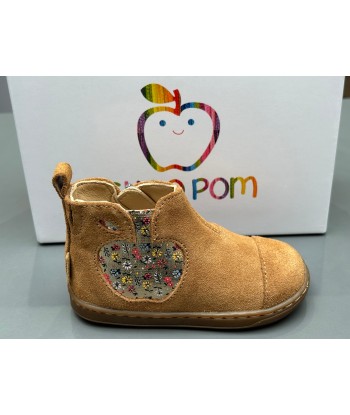 Boots Shoo pom Bouba Apple velours camel pas cher