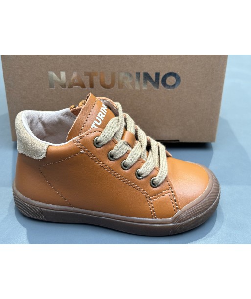 Bottines naturino eindhoven high zip calf Suède brown sand pas cher