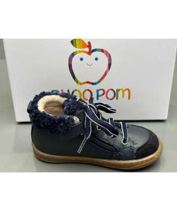 Bottines Shoo pom Bouba zip wool nappa navy les ctes