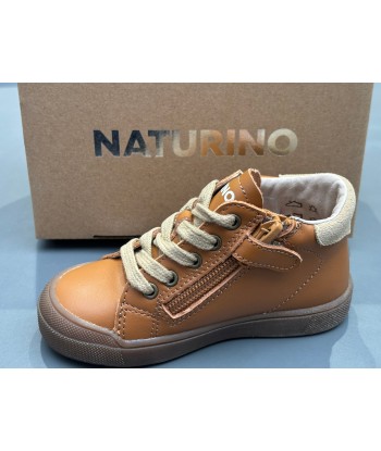 Bottines naturino eindhoven high zip calf Suède brown sand pas cher