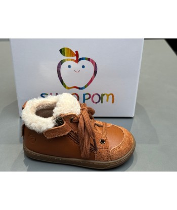 Bottines Shoo pom Bouba zip wool nappa fur camel off white Le MVP de beaucoup