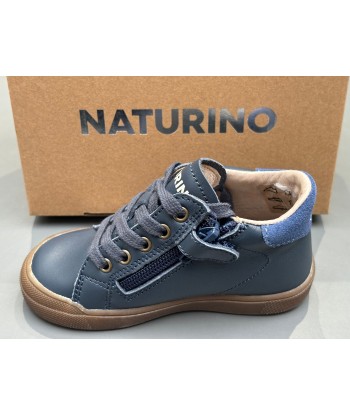 Bottines naturino eindhoven high zip calf suede navy azure de pas cher