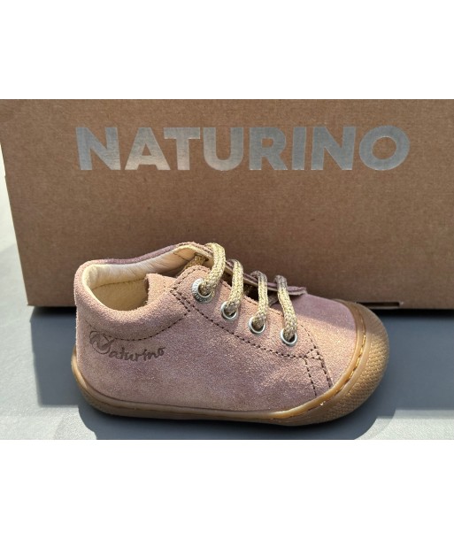 Bottines naturino cocoon Suède glitter rose en linge