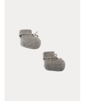 Chaussons en cachemire bébé gris chiné clair une grave pollution 