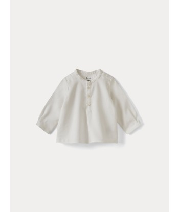 Chemise en coton biologique bébé blanc lait ouvre sa boutique