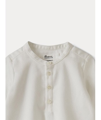 Chemise en coton biologique bébé blanc lait ouvre sa boutique