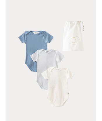 Lot de 3 bodies en coton bio bébé ciel Paris Déstockage Promo