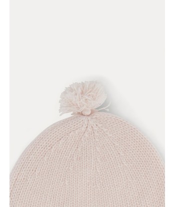 Bonnet bébé rose pâle en cachemire avec pompons prix pour 