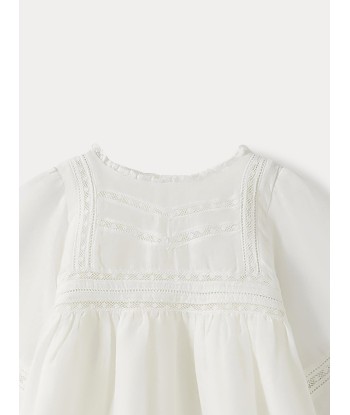 Robe de baptême en soie bébé blanc lait pas cher 