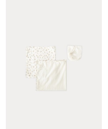 Lot de deux langes en coton double bébé or destockage