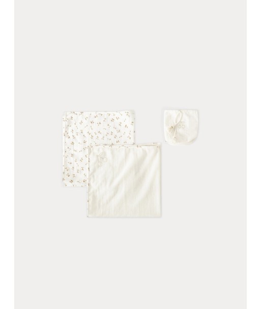 Lot de deux langes en coton double bébé or destockage