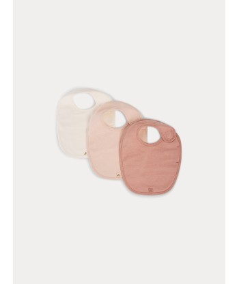 Lot de 3 bavoirs en coton bébé rose pâle des créatures d'habitude