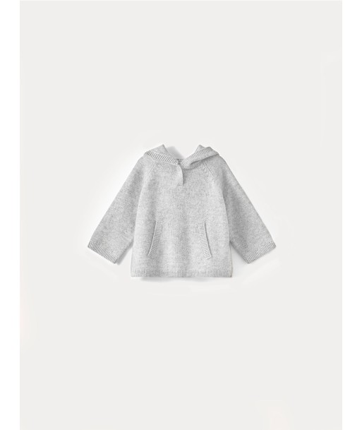 Pull en cachemire bébé gris chiné clair sur le site 