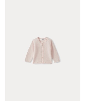 Cardigan en cachemire bébé rose pâle meilleur choix