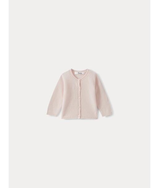 Cardigan en cachemire bébé rose pâle meilleur choix