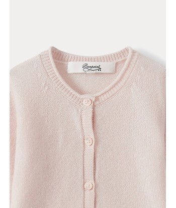 Cardigan en cachemire bébé rose pâle meilleur choix