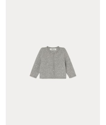 Cardigan cachemire bébé gris chine clair soldes