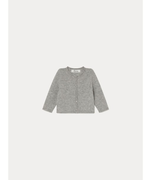 Cardigan cachemire bébé gris chine clair soldes