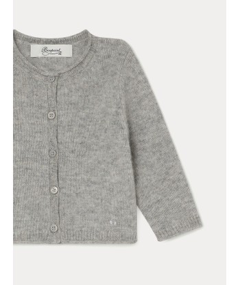 Cardigan cachemire bébé gris chine clair soldes