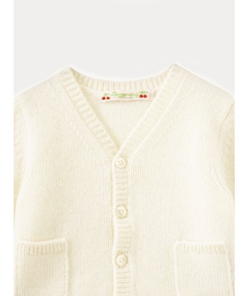 Cardigan bébé en cachemire blanc lait est présent 