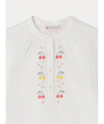 Blouse Greta blanche à broderies cerises Par le système avancé 